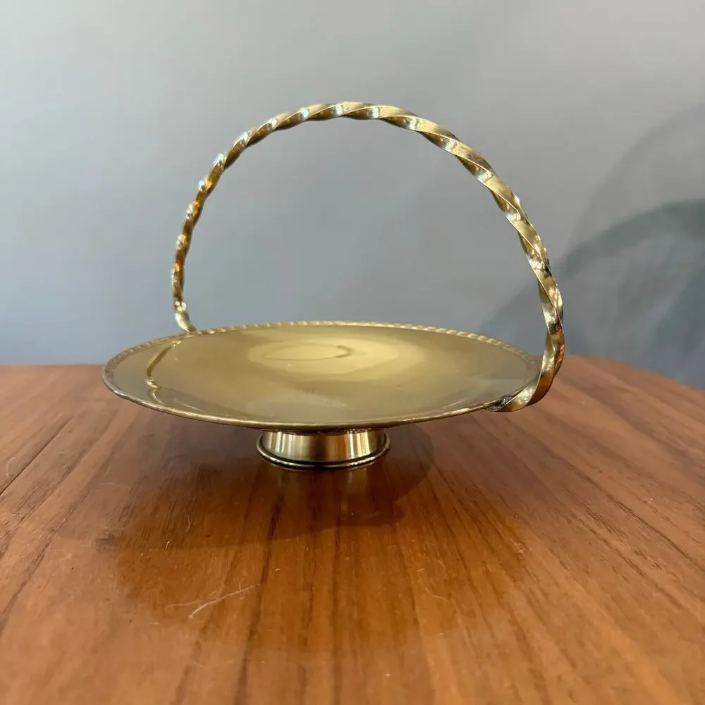 Brass Basket Twisted Handle Sweden 9